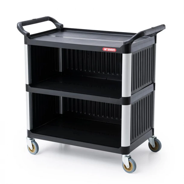 Καρότσι Σερβιρίσματος Κλειστό Τροχήλατο Με 2 Ράφια Μαύρο 95x50x94,5εκ. Araven AR00061221