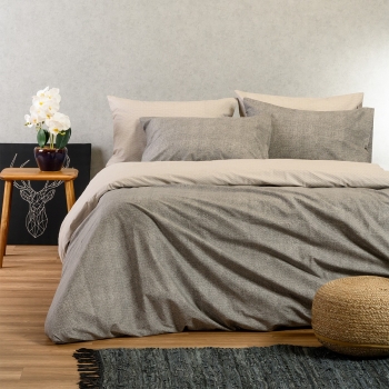 Παπλωματοθήκη Βαμβακερή Μονή 165x245εκ. Luca Grey Ultra Line Melinen 20005521