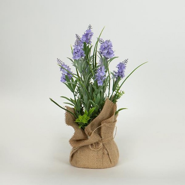 Γλαστράκι Λινάτσα Με Λεβάντα 36εκ. Μωβ-Natural ESTHETI 758-14011