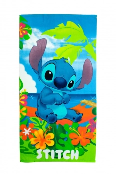 Πετσέτα Θαλάσσης Παιδική Quick Dry Microfiber 70x140εκ. Disney Home Lilo & Stitch 086 Blue-Green Dimcol