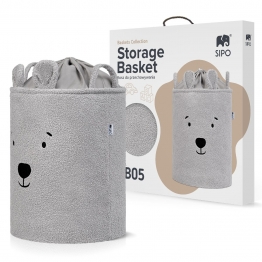 Καλάθι Πολυχρηστικό 35x45εκ/43lt Μπουκλέ Αρκουδάκι Γκρι Sipo Premium SIP-BB05