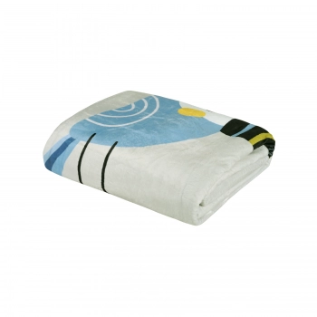 Κουβέρτα Fleece Λίκνου 80x110εκ. Baby Fun 4914 Μπλε-Γκρι-Μέντα Das Baby