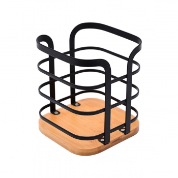 Θήκη Για Κουτάλες-Σπάτουλες Κουζίνας Μεταλλική-Bamboo Μαύρη Essentials Estia 12x14,5εκ. 01-13219