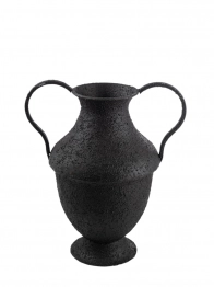 Βάζο-Αμφορέας Μεταλλικό Μαύρο 27,5x20x32,5εκ. Zen Collection 25.19.51402