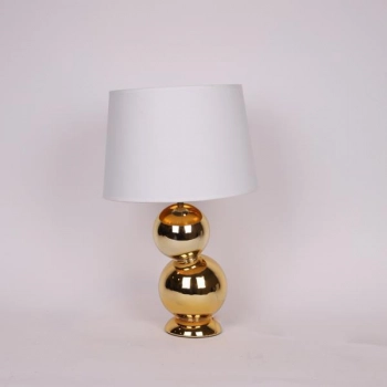 Φωτιστικό Επιτραπέζιο Κεραμικό-Υφασμάτινο Χρυσό-Λευκό 30x48εκ. ESTHETI 814-50017