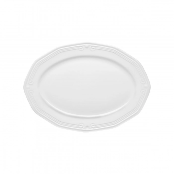 Πιατέλα Σερβιρίσματος Οβάλ Πορσελάνης Ανάγλυφη White 25εκ. Athenee Estia 07-13479