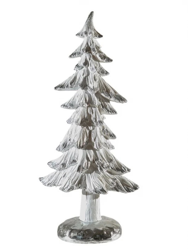 Χριστουγεννιάτικο Διακοσμητικό Δέντρο Polyester Λευκό-Ασημί 17x9x38εκ. Zen Collection 25.41.51881