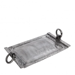 Δίσκος Σερβιρίσματος Αλουμινίου Ασημί ESPIEL 54x33x8εκ. FLA331