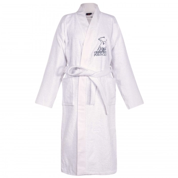 Μπουρνούζι Ενηλίκων Βαμβακερό Ζακάρ Extra Large Essential 3211 White Greenwich Polo Club