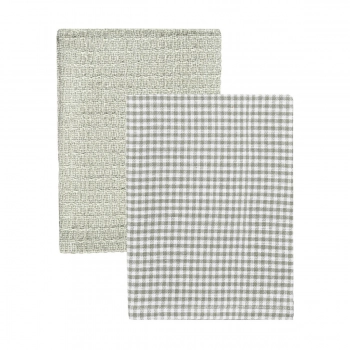 Σετ 2τμχ Πετσέτα Κουζίνας Βαμβακερή 45x65εκ. Piccolo Γκρι Estia 01-37895