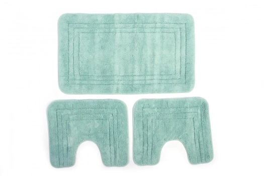 Ταπέτο Μπάνιου Σετ 3 τμχ Βαμβακερό Light Aqua ZUCCHI DimCol