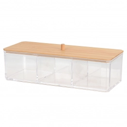 Κουτί Αποθήκευσης Καλλυντικών PS/Bamboo 23x9,5x6,5εκ. MRShome 0065000