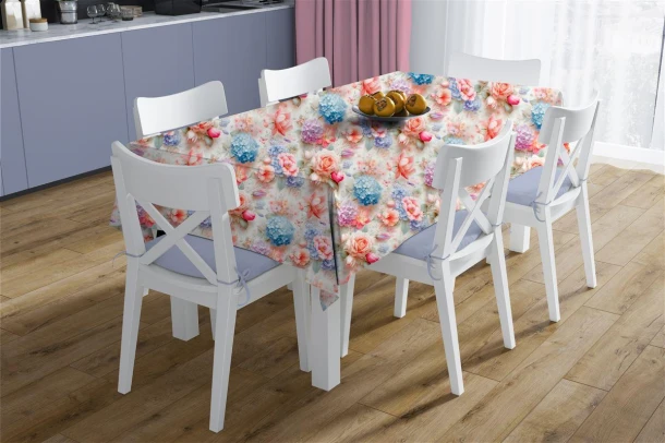 Τραπεζομάντηλο Polycotton Αλέκιαστο 140x180εκ. Ορτανσίες 464 Multi DimCol