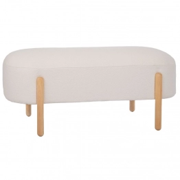 Σκαμπώ Υφασμάτινο-Ξύλινο Κρεμ-Καφέ 108x41x48εκ. iliadis 92165