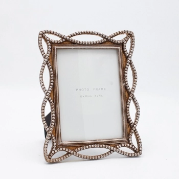 Κορνίζα Polyresin Με Πέρλες Μπρονζέ 13x18εκ. ESTHETI 815-00067