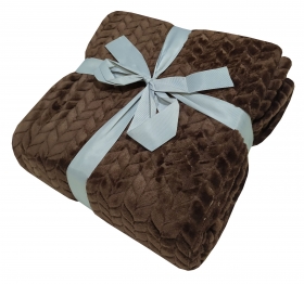 Κουβέρτα Velour Flannel Διπλή 200x220εκ. Brown Le Blanc 7001228-12