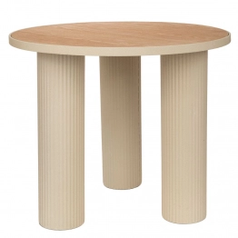 Τραπεζάκι Σαλονιού Μεταλλικό Με Ξύλινη Επιφάνεια Κρεμ 59x59x50εκ. iliadis 92561