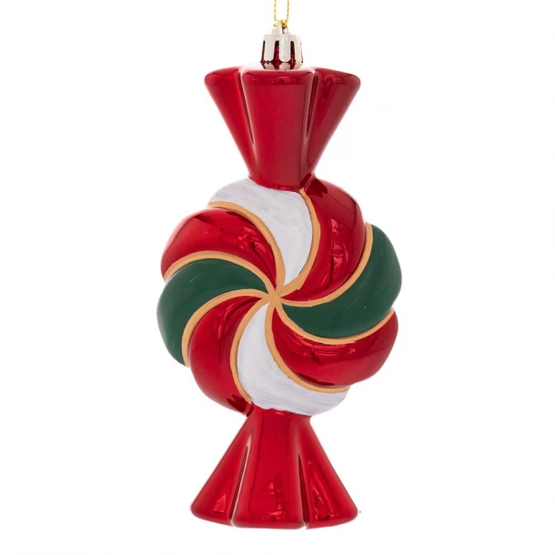 Χριστουγεννιάτικη Καραμέλα Κρεμαστή Πλαστική Τρίχρωμη 12εκ. iliadis 86508