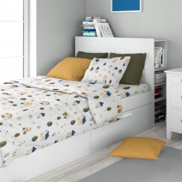 Σετ Σεντόνια 2τμχ Βαμβακερά Μονά 160x240εκ. Village  579 White-Green Dimcol