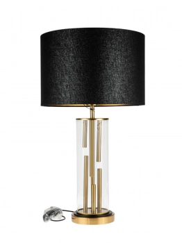 Φωτιστικό Επιτραπέζιο Χρυσό-Μαύρο Μέσα Με Γυαλί 38x65εκ. Zen Collection 24.35.51137