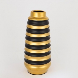 Βάζο Κεραμικό Μαύρο-Χρυσό 13,5x13,5x30,5εκ. ESTHETI 752-20067