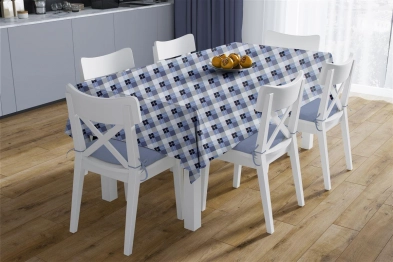 Καρές Αλέκιαστος Polycotton 90x90εκ. Checkered 468 Blue DimCol