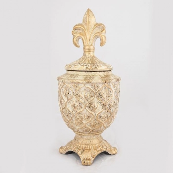 Βάζο Με Καπάκι Κεραμικό Χρυσό 16,8x38,5εκ. ESTHETI 752-20021