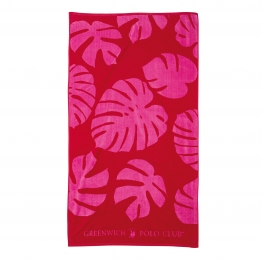 Πετσέτα Θαλάσσης Βαμβακερή 90x180εκ. Essential 3772 Κόκκινη-Ροζ Greenwich Polo Club