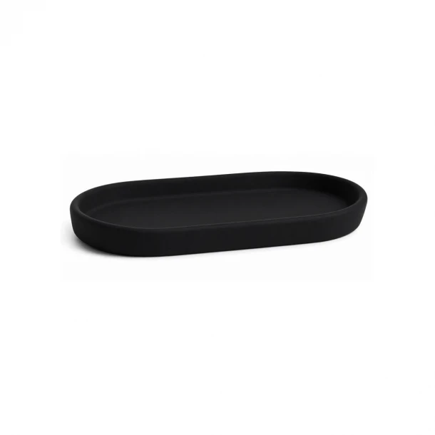 Δίσκος Μπάνιου Κεραμικός Fjord Soft Black 19,5x10x2εκ. Estia 02-37376