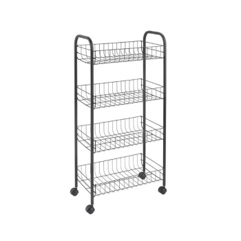 Τρόλει 4 Θέσεων Μαύρο Ascona Lava Touch 41x23x84εκ. Metaltex 16-344504