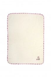Κουβέρτα Πικέ Κούνιας 100x160εκ. Με Κέντημα Deer 198 Ecru-Pink DimCol