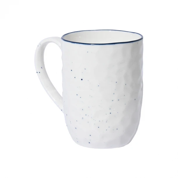 Κούπα Πορσελάνης Λευκή-Μπλε 395ml-12x8,3x10,8εκ. Pebbles Estia 07-37109