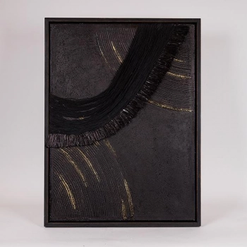 Πίνακας Καμβάς Ανάγλυφος Μαύρος-Χρυσός 60x4x80εκ. ESTHETI 812-10006