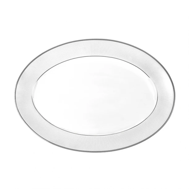 Πιατέλα Οβάλ Πορσελάνης Λευκή Classic Stripes Oriana Ferelli 36εκ. PR17310207