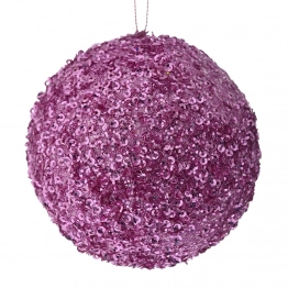 Χριστουγεννιάτικη Μπάλα Polyfoam Ροζ Glitter 12εκ. iliadis 83521