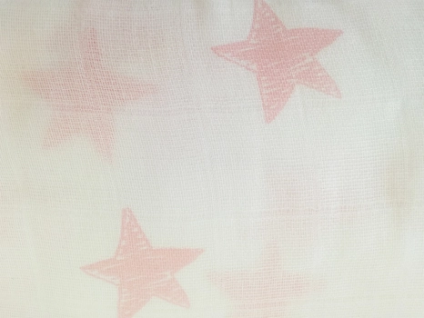 Μουσελίνα Βαμβακερή 120x100εκ. Πολλαπλών Χρήσεων Ροζ Αστέρια Minene MN21301