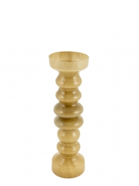 Κηροπήγιο Φυσητό Γυαλί Μπεζ-Πράσινο 10,5x34εκ. Zen Collection 25.48.52311