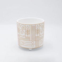 Κασπώ Κεραμικό Λευκό-Μπεζ 13,5x13,5εκ. ESTHETI 819-00493