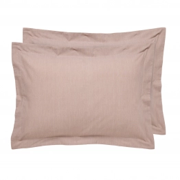 Ζεύγος Μαξιλαροθήκες Polycotton 50x70+5εκ. Oxford Casual 5448 Mocha Das Home