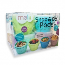 Σετ 8τμχ Δοχεία Σιλικόνης Με Καπάκι Snap and Go Pods 118ml Melii MEL11080
