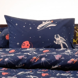 Ζεύγος Μαξιλαροθήκες Βαμβακερές 50x70εκ. Planet Blue Kids Line Melinen 20003231