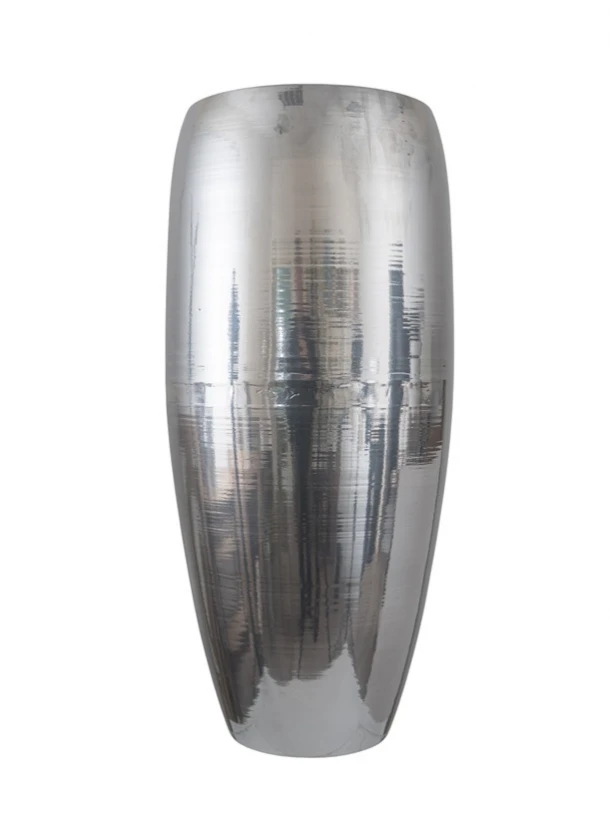 Βάζο Επιδαπέδιο Μεταλλικό Ασημί 33x70εκ. Zen Collection 26.1.52209