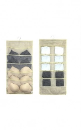 Κρεμαστός Οργανωτής Διπλής Όψης Με Θήκες 5+10 Polyester Μπεζ 40x78εκ. 2429468