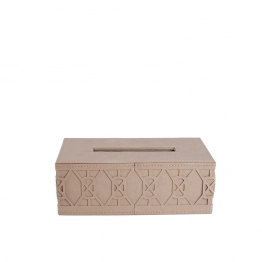 Θήκη Για Χαρτομάντηλα Δερματίνη Μπεζ 24x13x8,5εκ. ESPIEL FER206