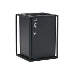 Ποτηροθήκη Κεραμική-Μεταλλική Μαύρη Cage 8,5x12εκ. Estia 02-30001