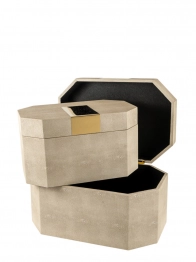 Κουτί Σετ 2τμχ Συνθετικό Δέρμα Μπεζ 40x27x22εκ.-34x22x19εκ. Zen Collection 25.14.51617