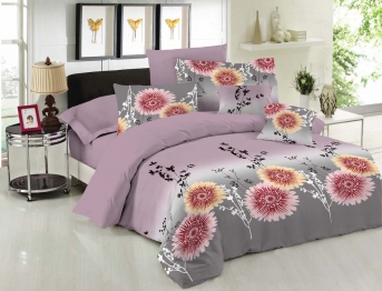 Σετ Πάπλωμα Βαμβακερό Υπέρδιπλο 220x240εκ. Le Blanc Chrysanthemum Lilac 7010381-15