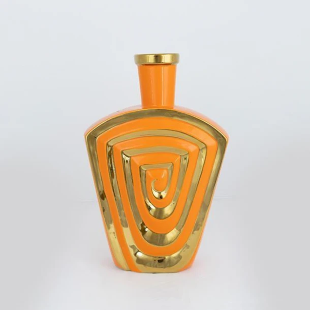 Βάζο Κεραμικό Χρυσό-Πορτοκαλί 23,7x9,5x37,5εκ. ESTHETI 752-20344