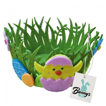 Πασχαλινό Διακοσμητικό Καλάθι Τσόχινο 15x9εκ. Bunny's 73-1976