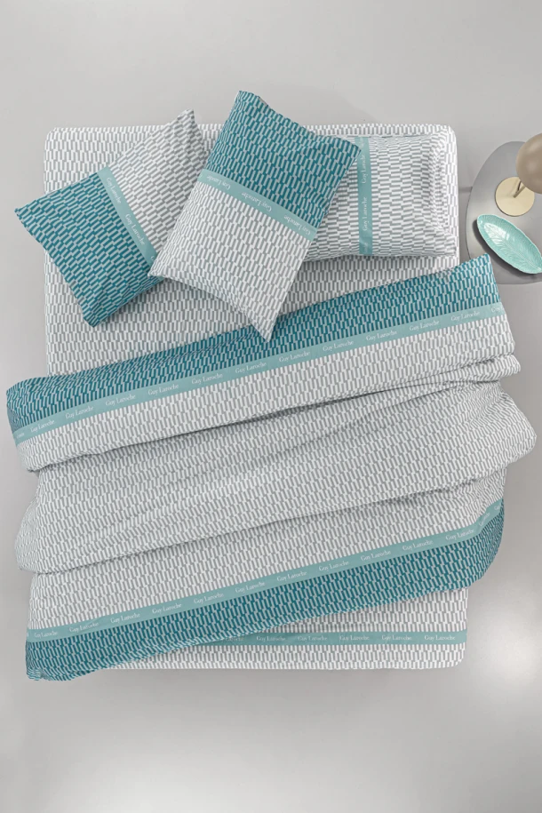 Σετ Παπλωματοθήκη Βαμβακερή Υπέρδιπλη 225x225εκ. Status Petrol Guy Laroche